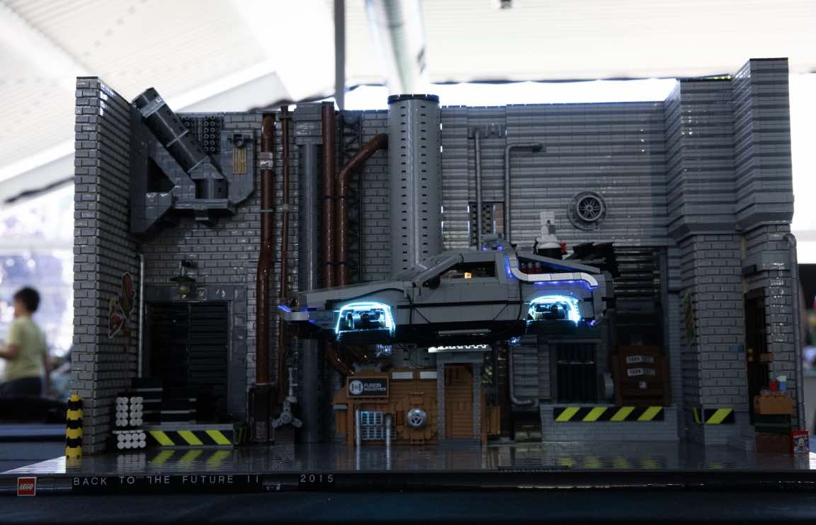 A LEGO MoC (My Own Creation) of a DeLorean
